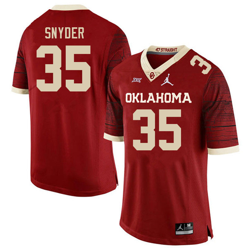 Oklahoma Sooners #35 Jakeb Snyder College Football Jerseys Stitched Sale-Retro